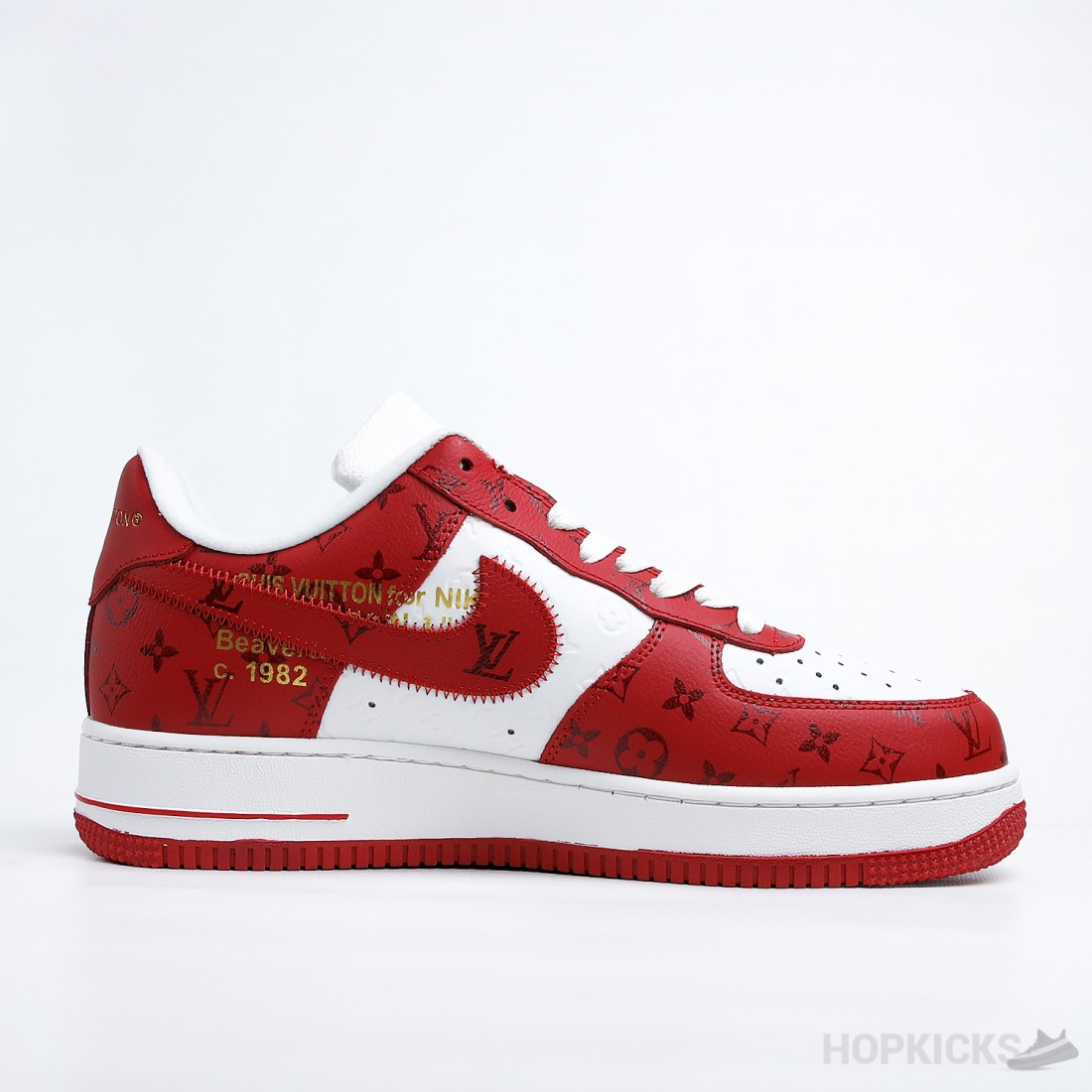 LV x Air Force 1 Low By Virgil Abloh White Red Premium Plus Batch